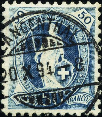 Briefmarken: 70C - 1891 weisses Papier, 13 Zähne, KZ A