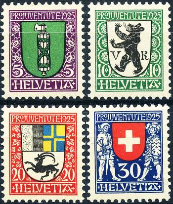 Thumb-1: J33-J36 - 1925, Armoiries cantonales et suisses