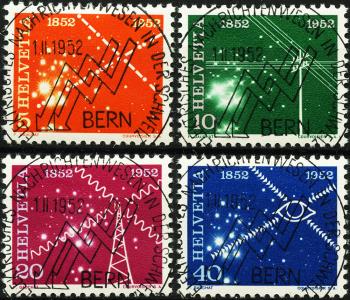 Timbres: 309-312 - 1952 100 ans de communications électriques en Suisse