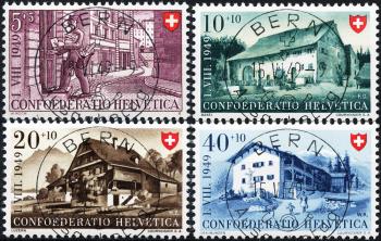 Briefmarken: B42-B45 - 1949 Arbeit und Schweizer Haus IV, ET. deutsch