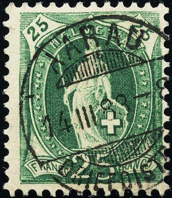Timbres: 67Aa - 1882 weisses Papier, 14 Zähne, KZ A