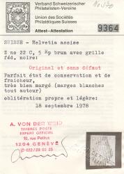 Thumb-2: 22C - 1855, Stampa di Berna, 2a ristampa, carta di Monaco