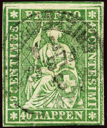 Stamps: 26G - 1860 Bern print, 4th printing period, Zurich paper
