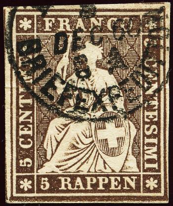 Stamps: 22G - 1859 Bern print, 4th printing period, Zurich paper