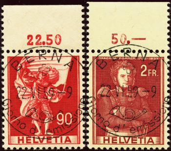 Briefmarken: 340+342 - 1959 Historische Bilder, Papieränderungen