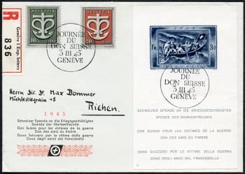 Timbres: W21,W19-W20 - 1945 Bloc de dons et timbres spéciaux Don de guerre suisse