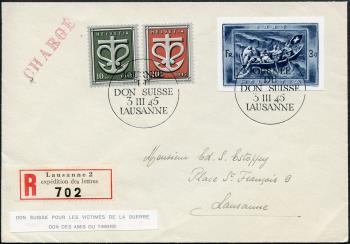 Francobolli: W21A, W19-W20 - 1945 Blocco donazioni a valore singolo e francobolli speciali Donazione svizzera di guerra