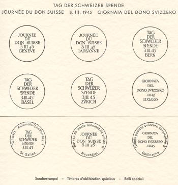Thumb-3: W21A, W19-W20 - 1945, Bloc de dons d'une valeur unique et timbres spéciaux Don de guerre suisse