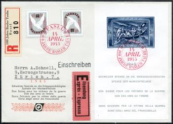 Timbres: W21,W22 - 1945 Blocage des dons