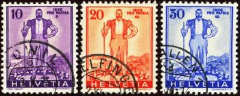 Stamps: W2-W4 - 1936 Pro Patria Special stamps, federal military bond
