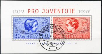 Stamps: J83I-J84I - 1937 Anniversary block 25 years of Pro Juventute brands
