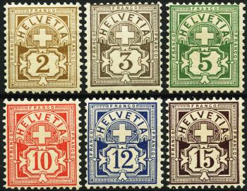 Briefmarken: 80-85 - 1906 Faserpapier mit WZ