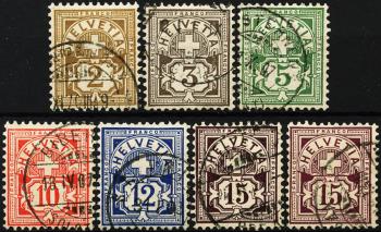 Stamps: 80-85a - 1906 Number pattern, fiber paper with water mark