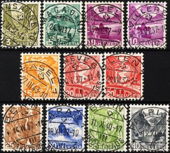 Briefmarken: 201z-209z - 1936-1938 Neue Landschaftsbilder im Stichtiefdruck, geriffeltes Papier