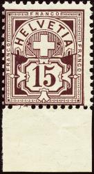 Stamps: 85a - 1906 Fiber paper with WZ