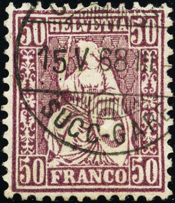 Briefmarken: 43 - 1867 Weisses Papier