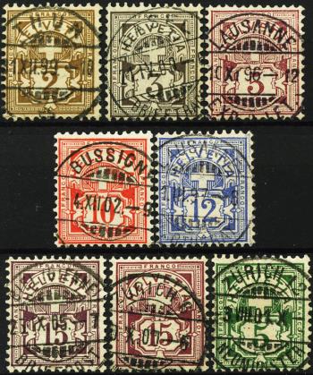 Francobolli: 58B-65B - 1894-1899 Schema numerico, carta fibrata, KZ B