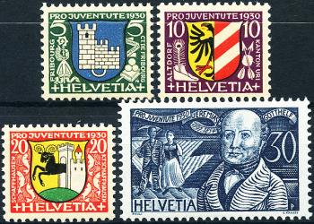 Stamps: J53-J56 - 1930 City coat of arms and portrait of Jeremias Gotthelf