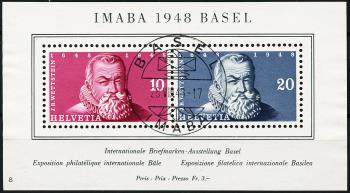 Francobolli: W31 - 1948 Blocco commemorativo per l'Esposizione internazionale di francobolli di Basilea