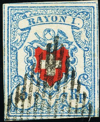 Stamps: 17II-T14 C2-RO - 1851 Rayon I, without cross border