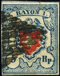 Stamps: 17II-T39 B1-RU - 1851 Rayon I, without cross border