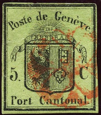 Francobolli: 5 - 1845 Kanton Genf, Kleiner Adler