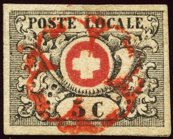 Timbres: 10 - 1850 Vaudois 5