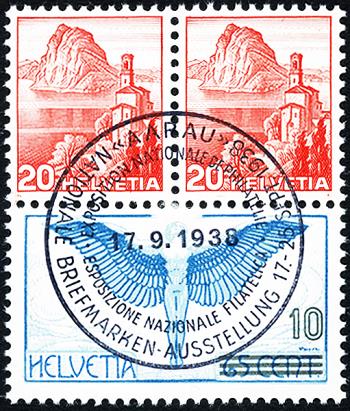 Francobolli: W9-W10 - 1938 Valori individuali dal blocco Aarau