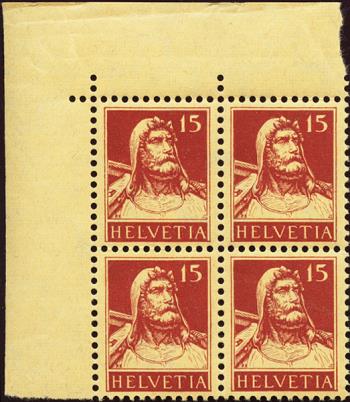 Stamps: 173z - 1933 Tell bust portrait, chamois fiber paper, ribbed