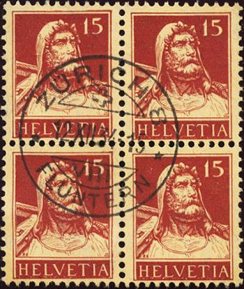 Stamps: 173z - 1933 Tell bust portrait, chamois fiber paper, ribbed