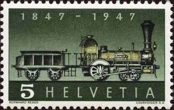 Timbres: 277.2.01 - 1947 100 ans de chemins de fer suisses