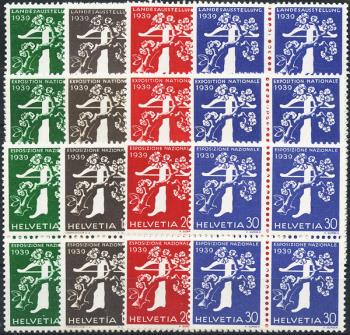 Stamps: 228z-239 - 1939 Swiss national exhibition in Zurich