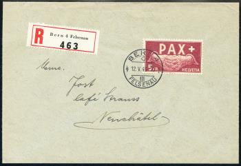 Timbres: 273 - 1945 Pax, édition commémorative de l'armistice en Europe