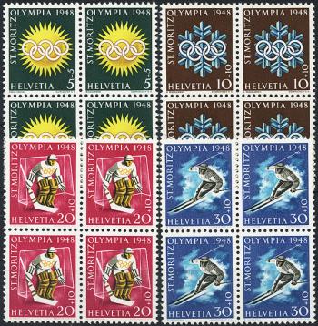 Briefmarken: W25w-W28w - 1948 Sondermarken für die Olympischen Winterspiele in St. Moritz