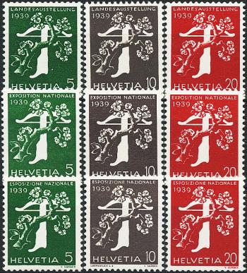 Stamps: 228yR-238yR - 1939 Swiss national exhibition in Zurich