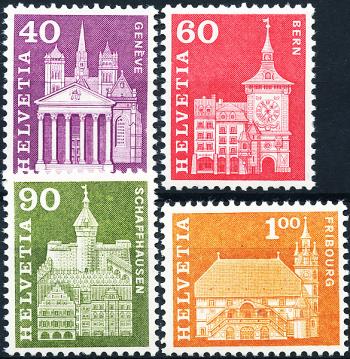 Timbres: 362RLM-369RLM - 1964 Motifs et monuments de l'histoire postale, papier fluo, grain violet