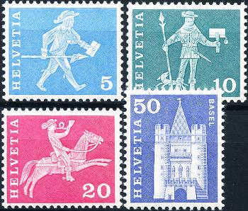 Thumb-1: 355RM-363RM - 1963-1968, Postgeschichtliche Motive und Baudenkmäler, weisses Papier