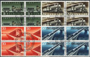 Stamps: 277-280 - 1947 100 years of Swiss railways
