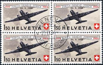 Timbres: F40 - 1944 Timbre postal anniversaire 25 ans de la poste aérienne suisse
