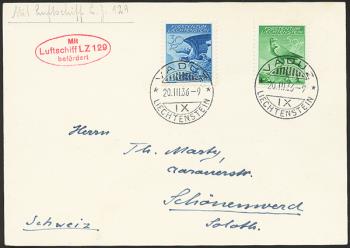 Stamps: ZF224 - 23. März 1936 First postal service LZ 129 Hindenburg