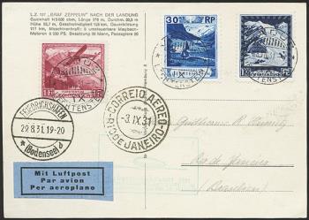 Stamps: ZF159C. - 29.August / 1. September 1931 1st South America trip 1931