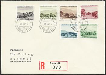 Timbres: FL190-FL199 - 1944 paysages
