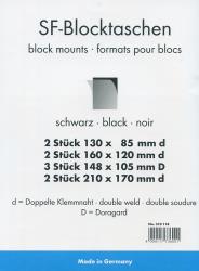 Francobolli: 310118 - Leuchtturm  Assortimento di tasche a blocchi SF, 9 diverse misure, nero