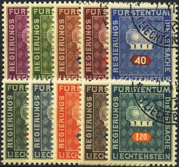 Briefmarken: D36-D45 - 1950 Fürstenkrone, gelber Gummi