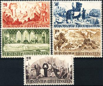 Stamps: FL166-FL170 - 1942 600 year celebration of the separation from the Montfort property