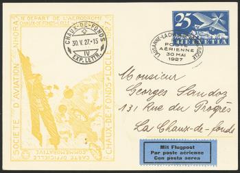 Francobolli: RF27.4 A.a. - 30. Mai 1927 Losanna-La Chaux-de-Fonds/Le Locle-Basel