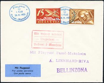Stamps: RF25.8 a. - 28. September 1925 Basel-Freiburg-Baden Baden-Mannheim