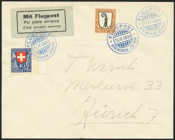 Briefmarken: SF24.1a - 13. April 1924 Flugtag Grenchen