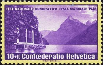 Stamps: B1z - 1938 Tell's Chapel, fluted paper