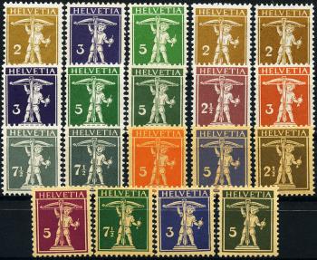 Stamps: 117-183 - 1909 - 1930 Tellknabe, fiber paper